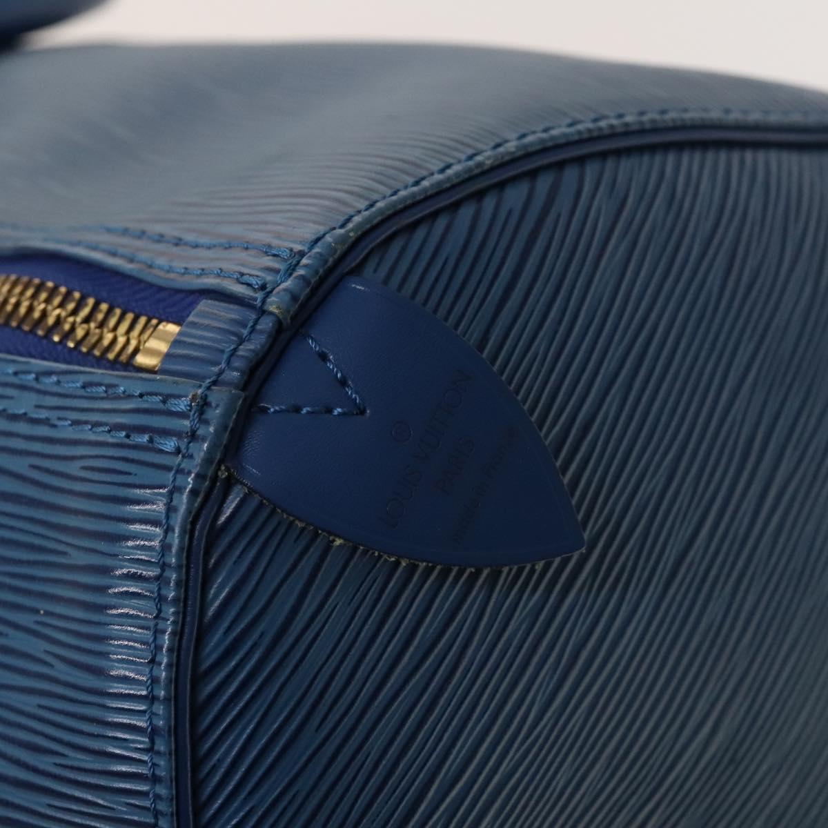 LOUIS VUITTON Epi Keepall 50 Boston Bag Blue M42965 LV Auth 127810