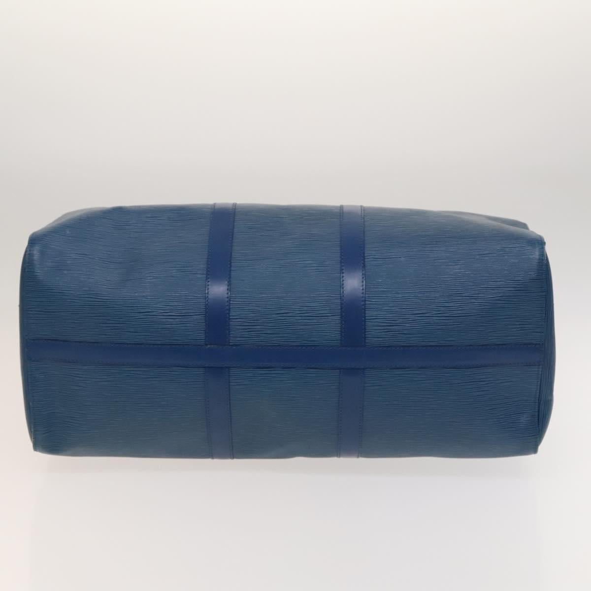 LOUIS VUITTON Epi Keepall 50 Boston Bag Blue M42965 LV Auth 127810