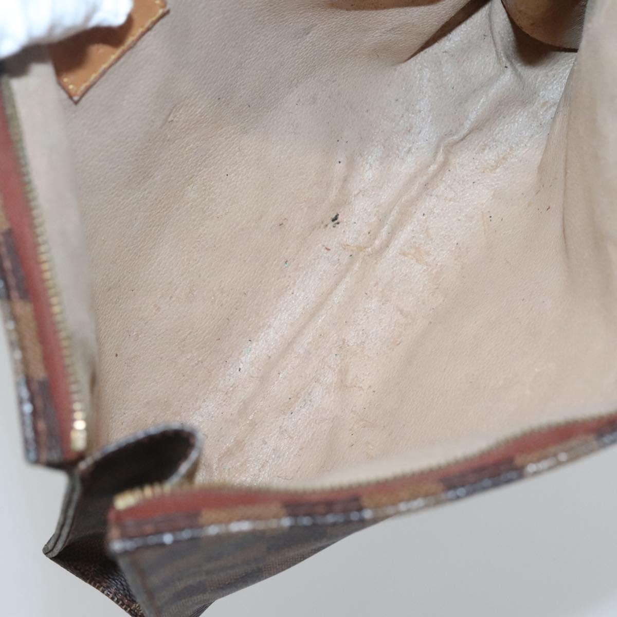 LOUIS VUITTON Damier Ebene Poche Toilette 26 Pouch N47543 LV Auth 127811