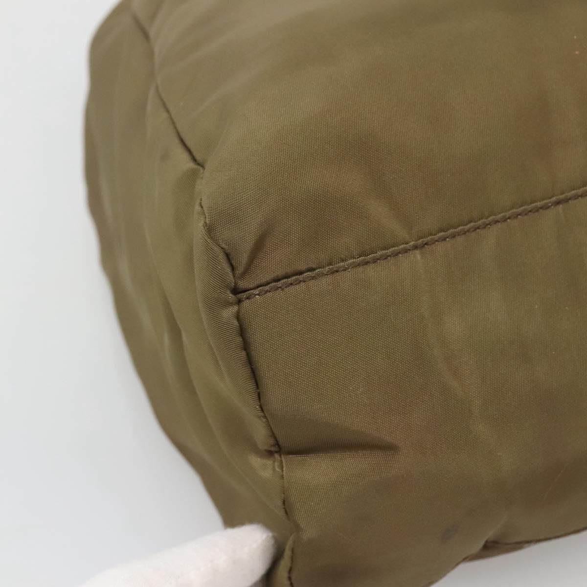 PRADA Hand Bag Nylon Khaki Auth 127819