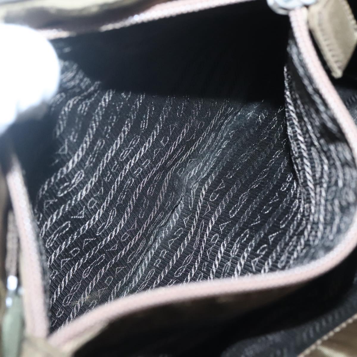 PRADA Hand Bag Nylon Khaki Auth 127819