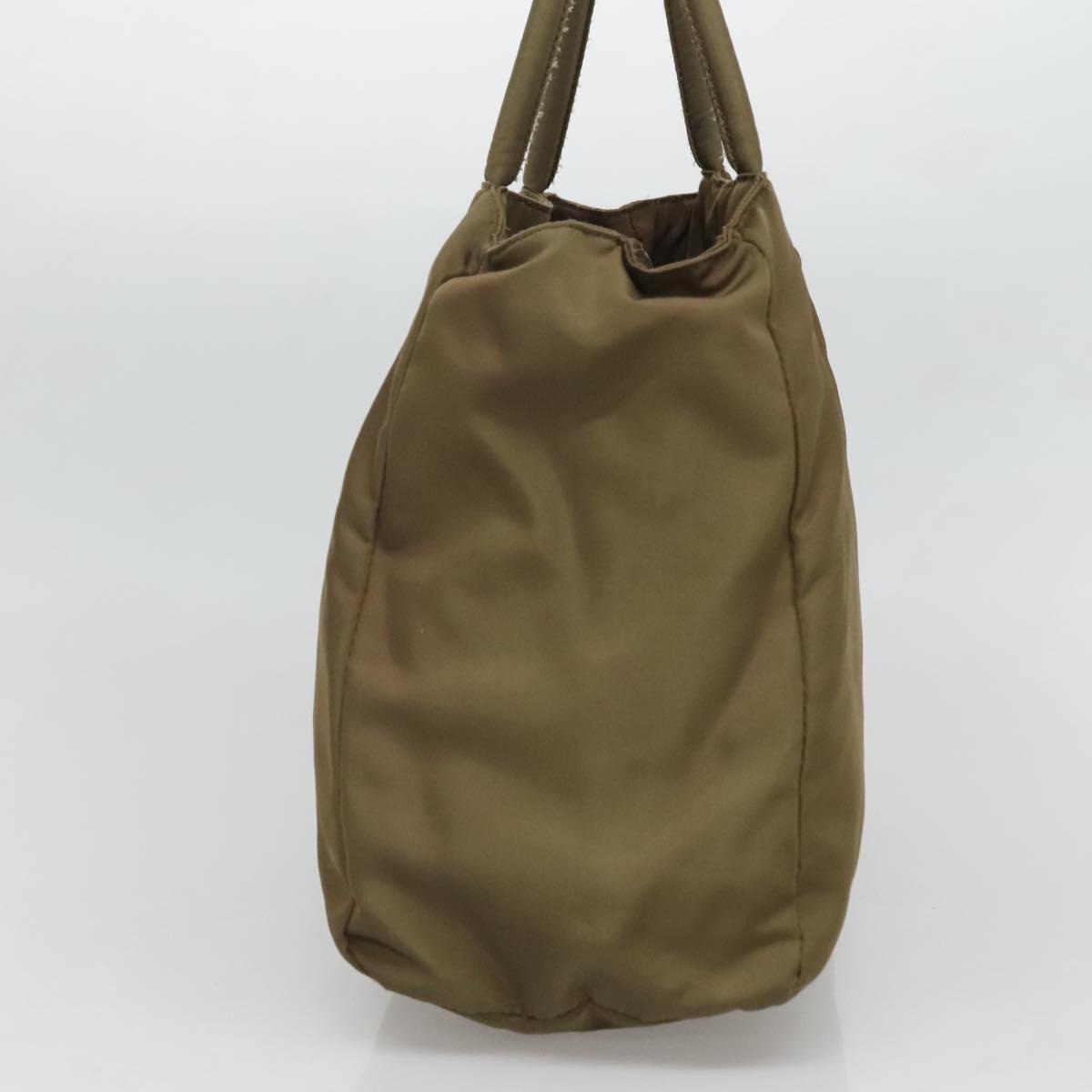 PRADA Hand Bag Nylon Khaki Auth 127819
