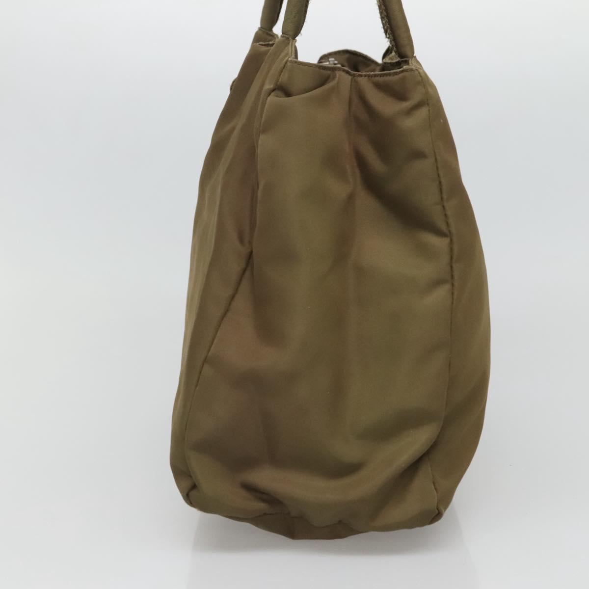 PRADA Hand Bag Nylon Khaki Auth 127819