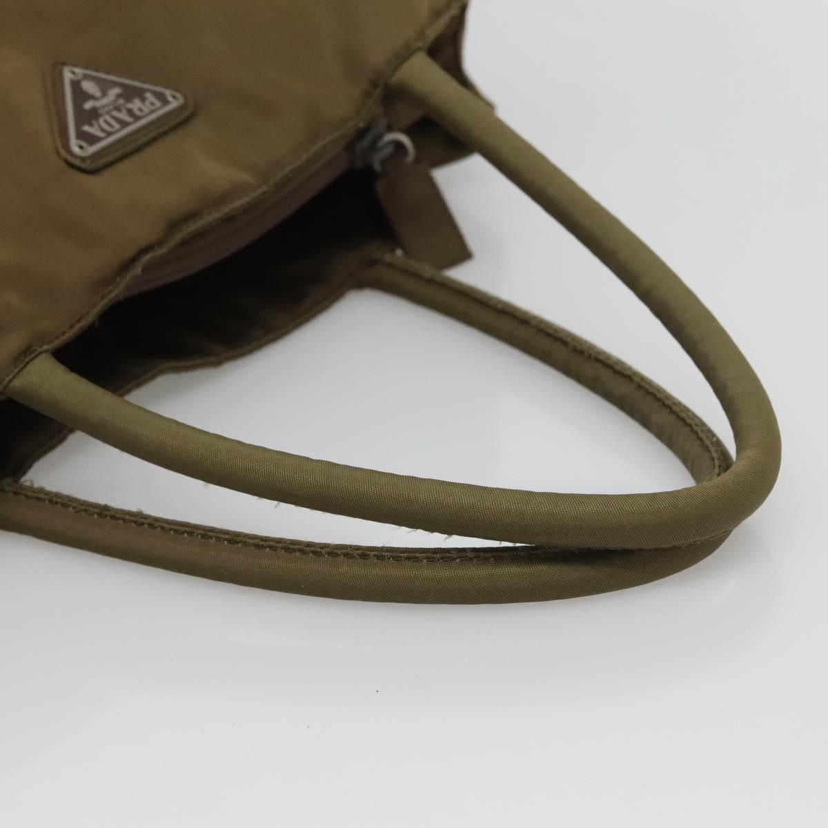 PRADA Hand Bag Nylon Khaki Auth 127819