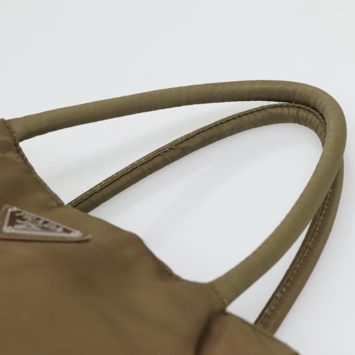 PRADA Hand Bag Nylon Khaki Auth 127819