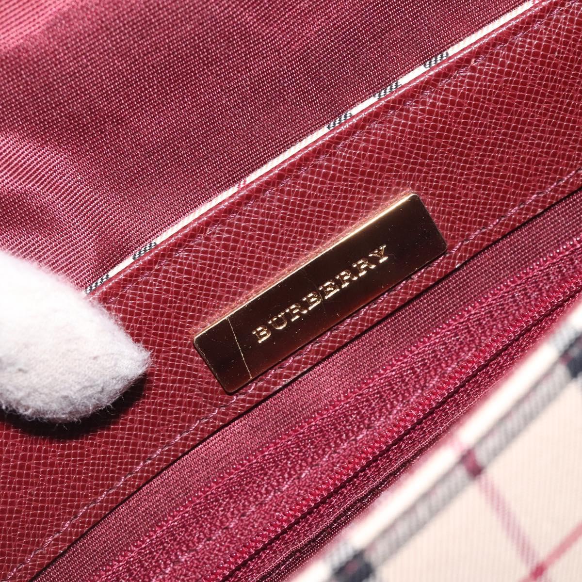 BURBERRY Nova Check Shoulder Bag Canvas Leather Beige Gold Auth 127835