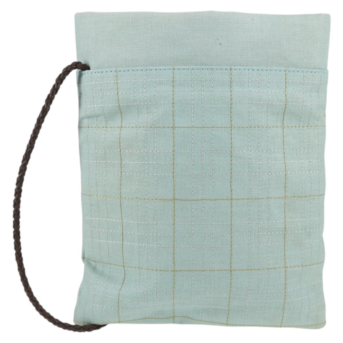 BURBERRY Sacosh Shoulder Bag Canvas Light Blue Auth 127837