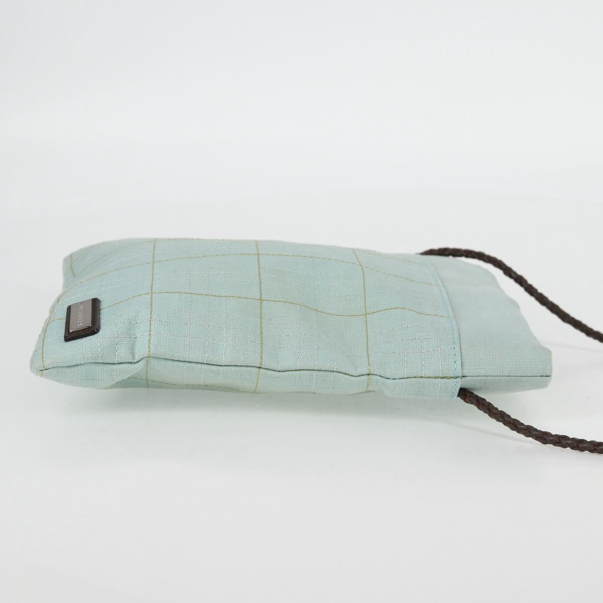 BURBERRY Sacosh Shoulder Bag Canvas Light Blue Auth 127837