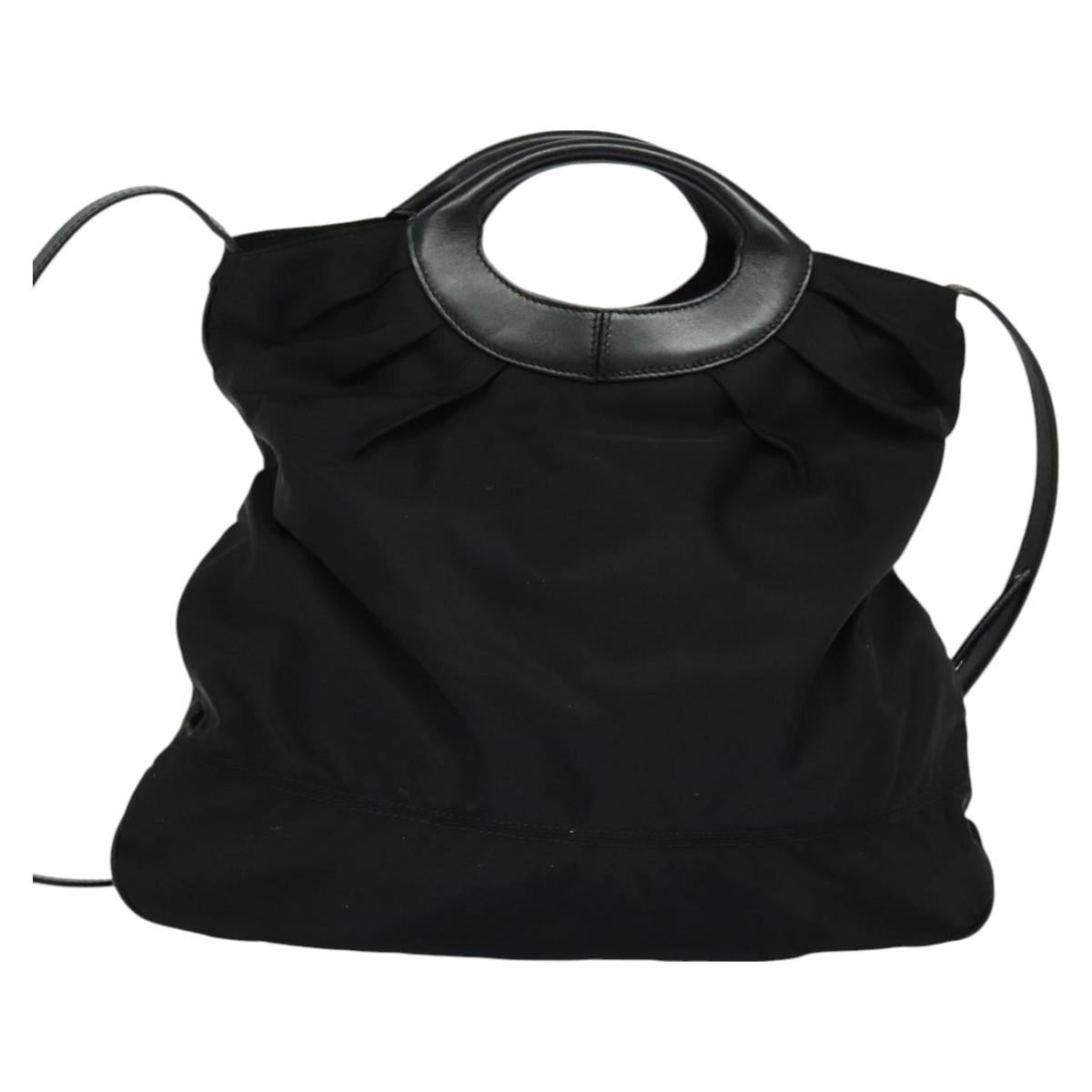 Salvatore Ferragamo Shoulder Bag Nylon 2way Black Auth 127844