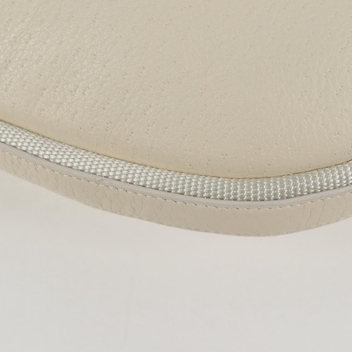 Salvatore Ferragamo Gancini Hand Bag Leather Ivory Gold Auth 127853