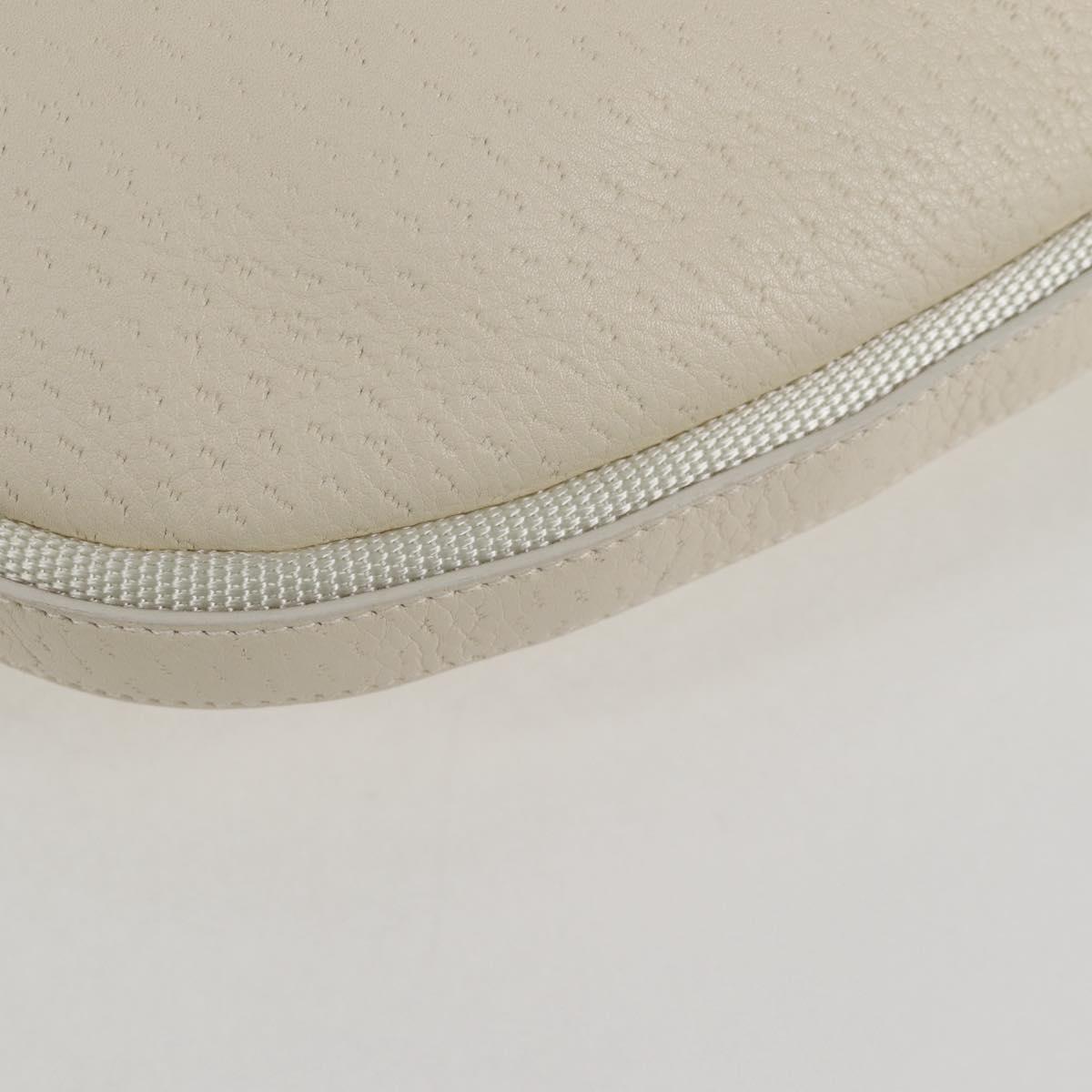 Salvatore Ferragamo Gancini Hand Bag Leather Ivory Gold Auth 127853