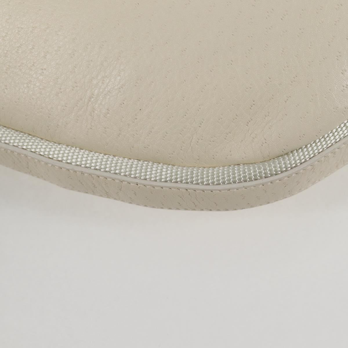 Salvatore Ferragamo Gancini Hand Bag Leather Ivory Gold Auth 127853