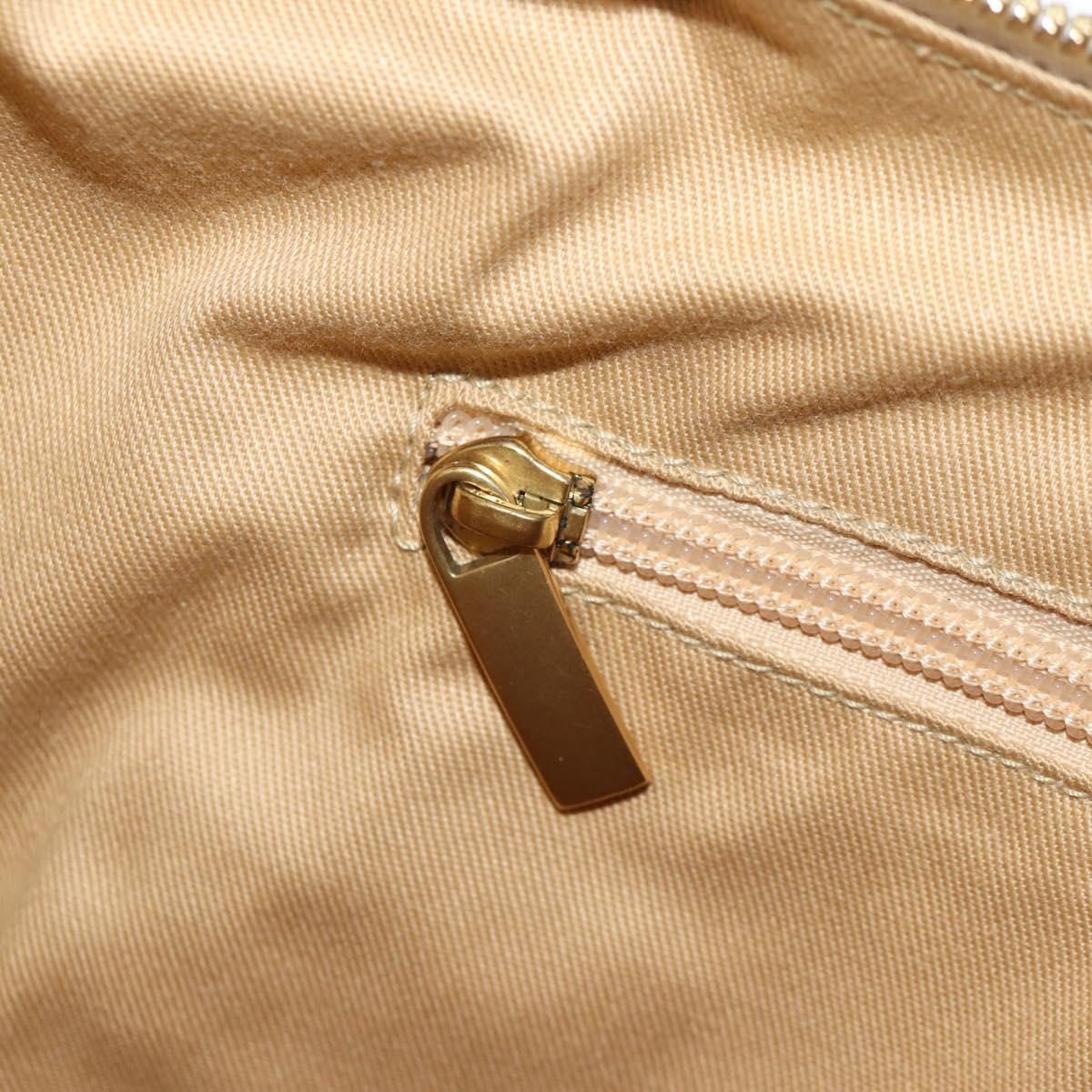 Salvatore Ferragamo Gancini Hand Bag Leather Ivory Gold Auth 127853