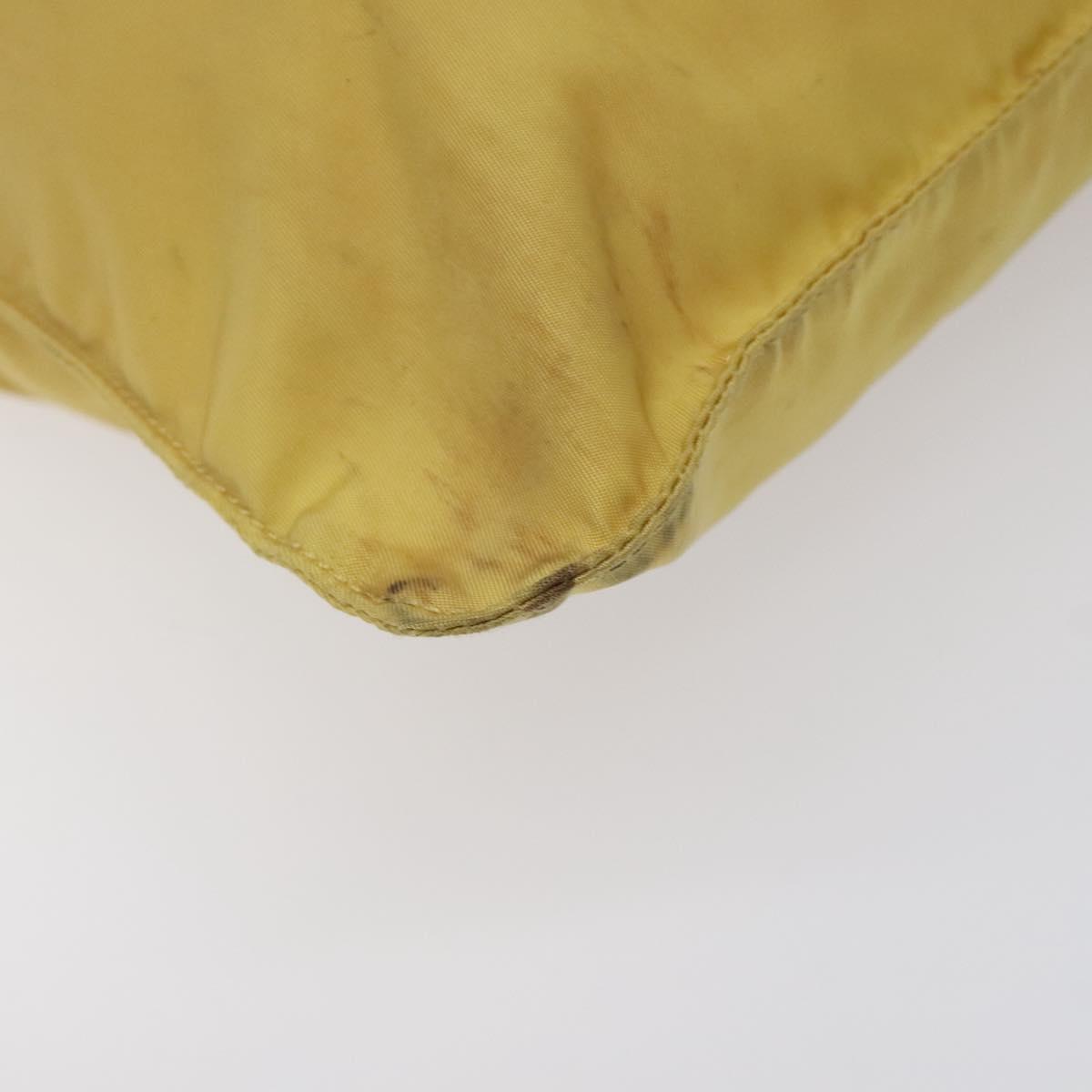 PRADA Shoulder Bag Nylon Yellow Auth 127873