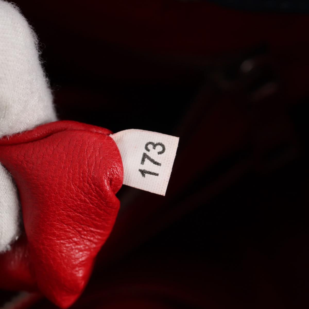 PRADA Shoulder Bag Leather Blue Silver Auth 127875V