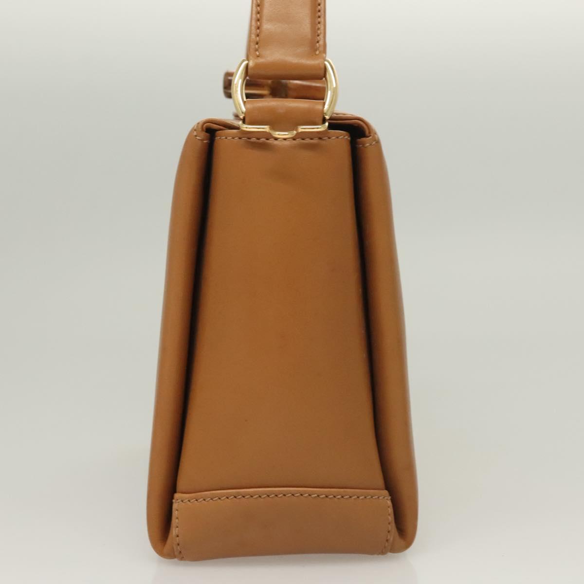 GUCCI Bamboo Hand Bag Leather Brown Gold 000 26 0175 Auth 127876