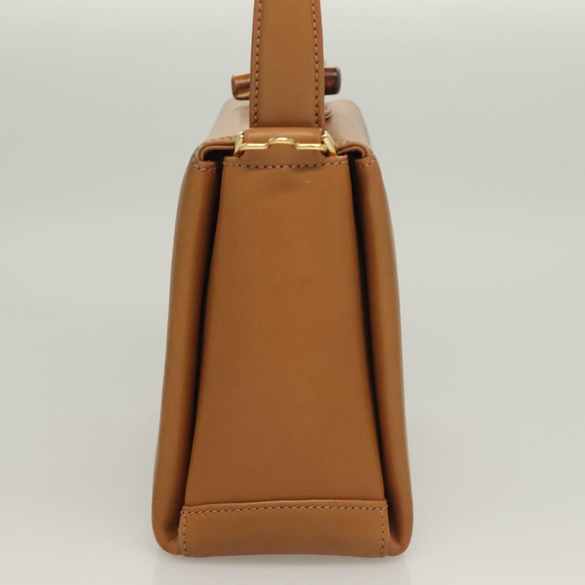 GUCCI Bamboo Hand Bag Leather Brown Gold 000 26 0175 Auth 127876