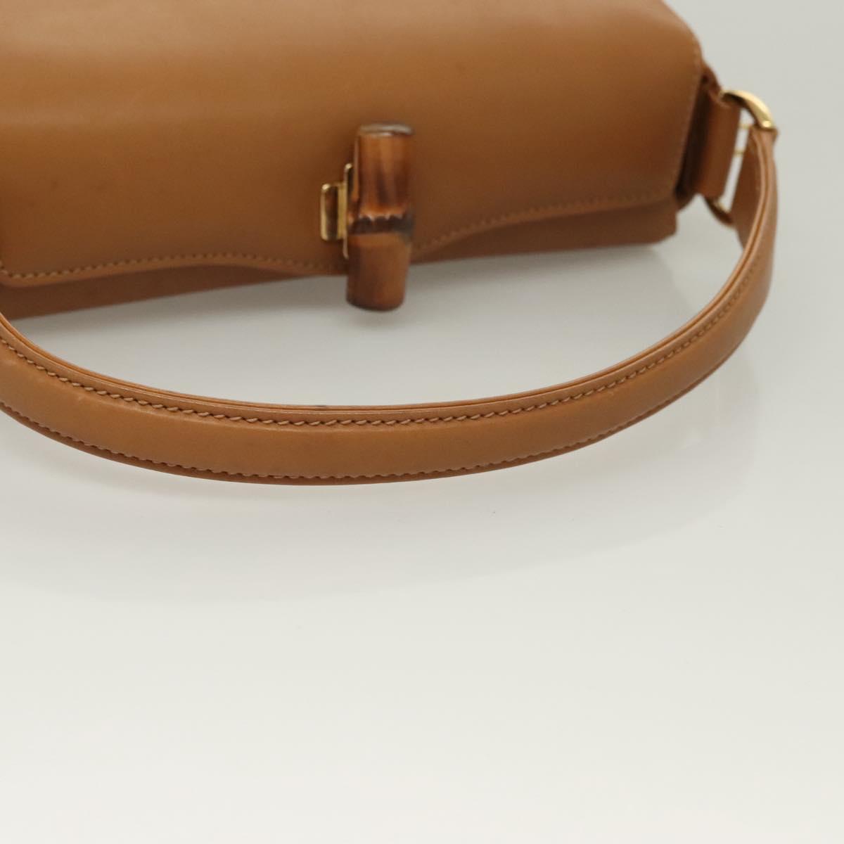 GUCCI Bamboo Hand Bag Leather Brown Gold 000 26 0175 Auth 127876