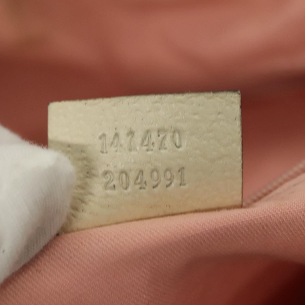 GUCCI GG Canvas Hand Bag Gold Pink 141470 Auth 127877