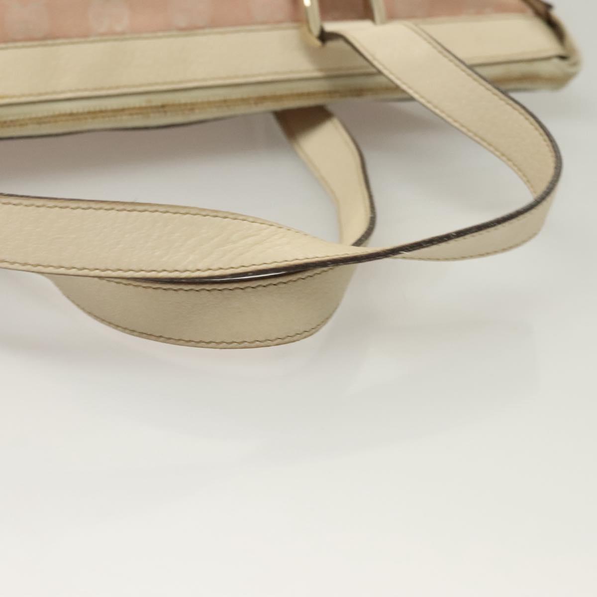 GUCCI GG Canvas Hand Bag Gold Pink 141470 Auth 127877