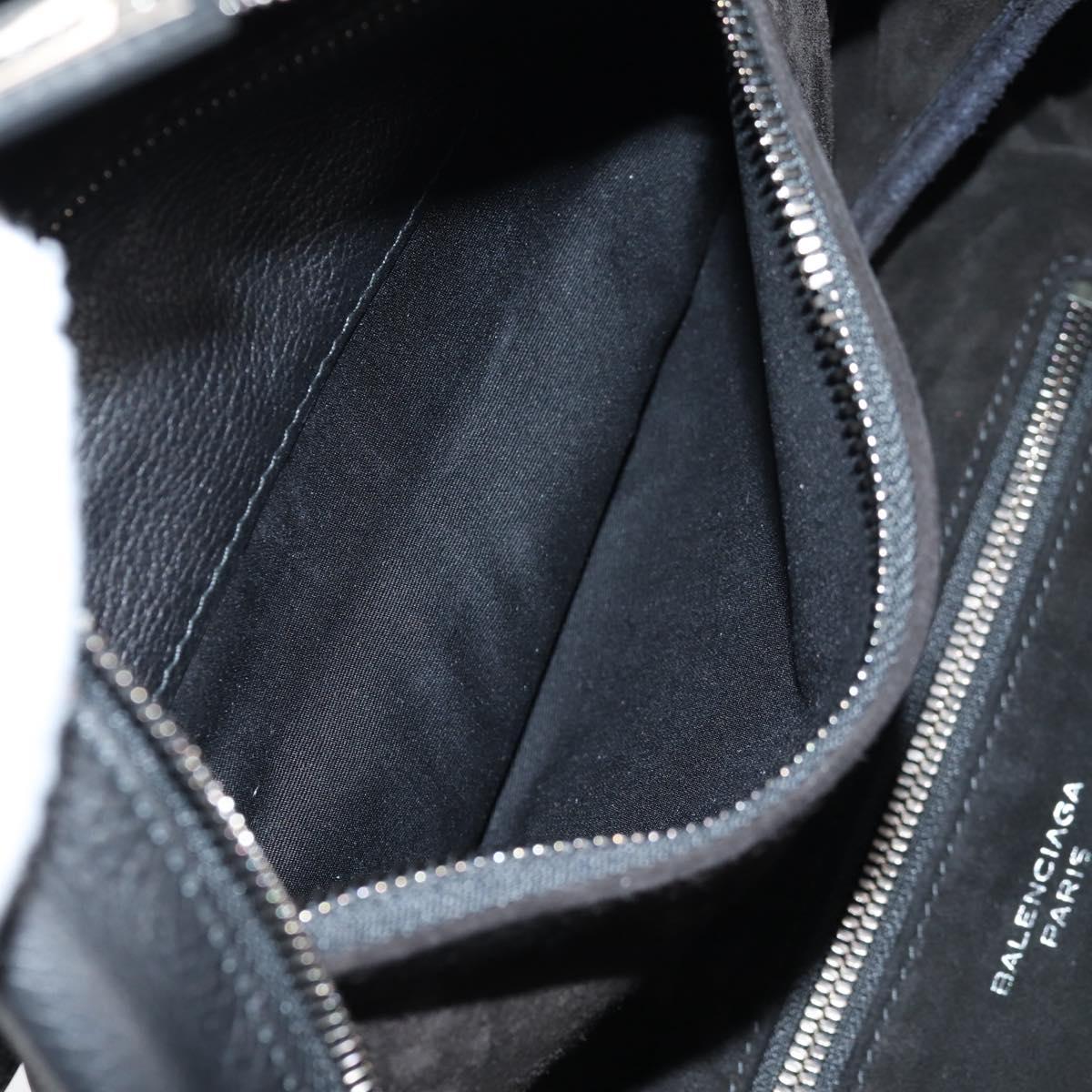 BALENCIAGA Shoulder Bag Leather Black Auth 127888V