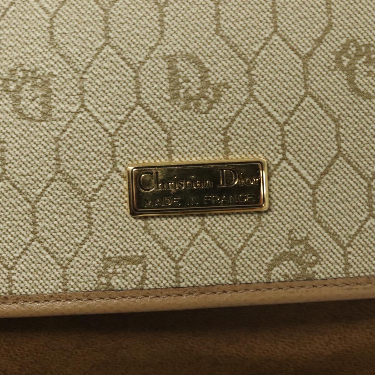 Christian Dior Shoulder Bag Leather Beige Gold Auth 127889