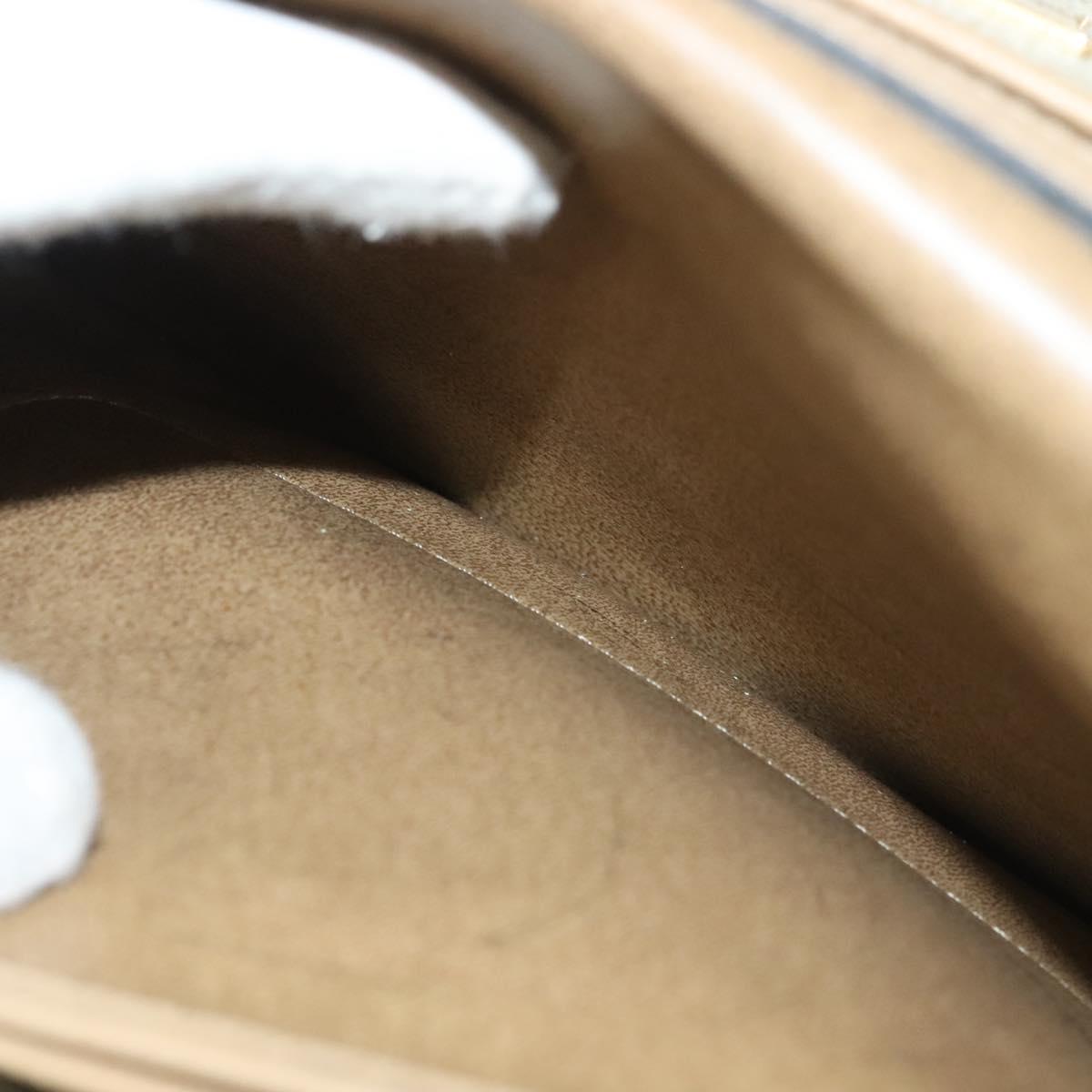 Christian Dior Shoulder Bag Leather Beige Gold Auth 127889