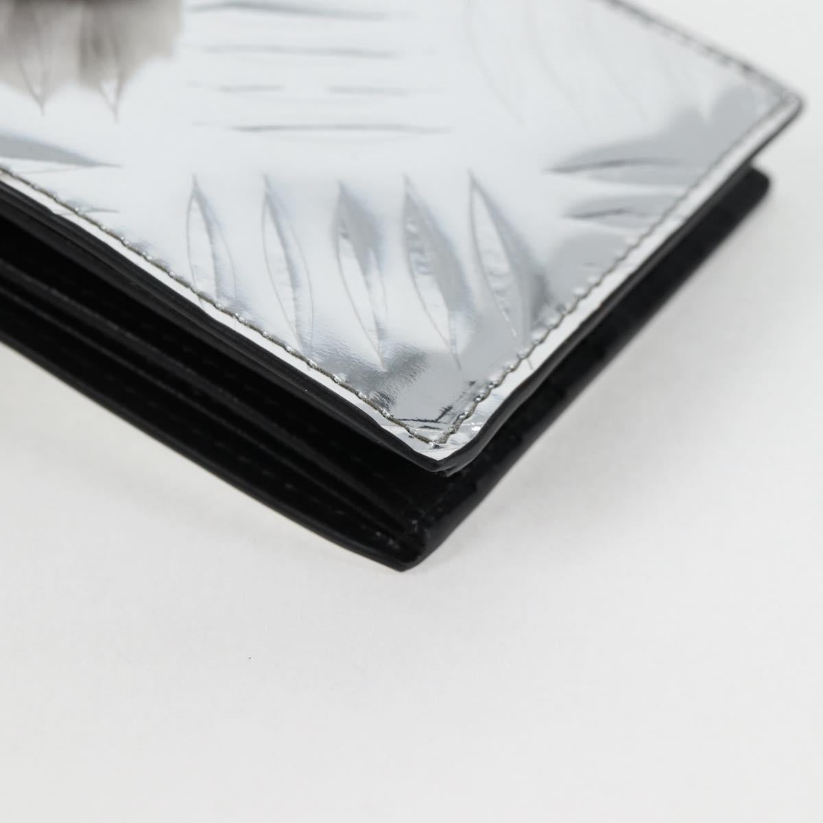 PRADA Wallet Patent leather Silver Auth 127893M