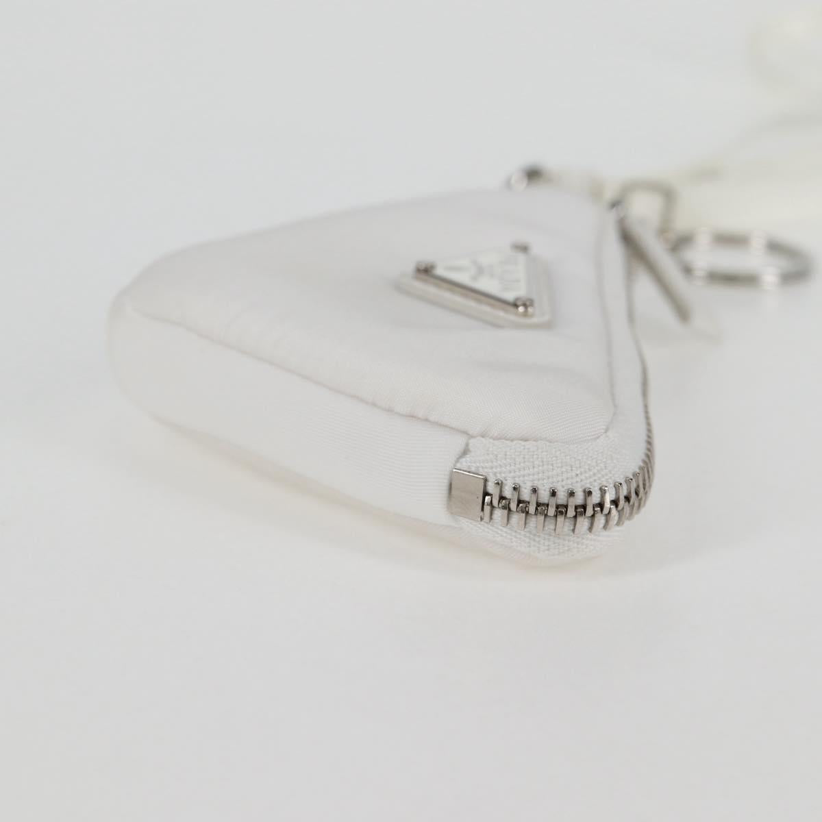 PRADA Shoulder Bag Nylon White Silver Auth 127895V