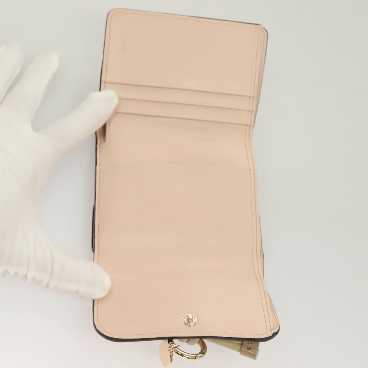 Chloe Wallet Leather Pink Gold Auth 127897V