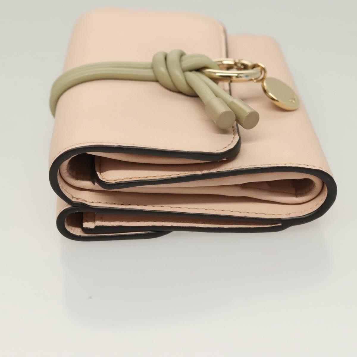 Chloe Wallet Leather Pink Gold Auth 127897V