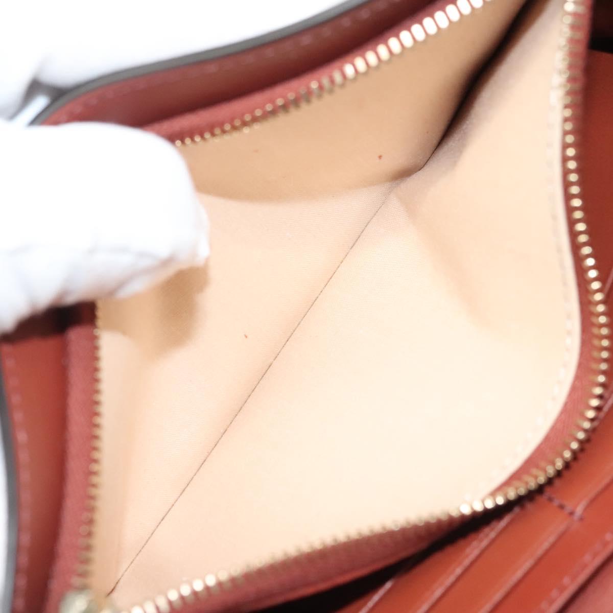 Chloe Wallet Leather Brown Gold Auth 127898V