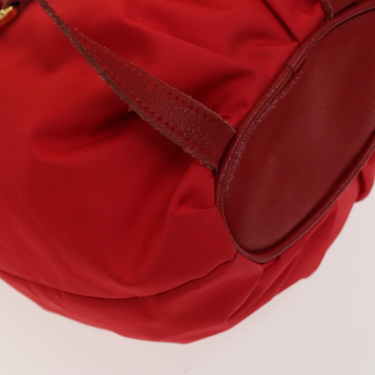 LOEWE Backpack Nylon Red Gold Auth 127904