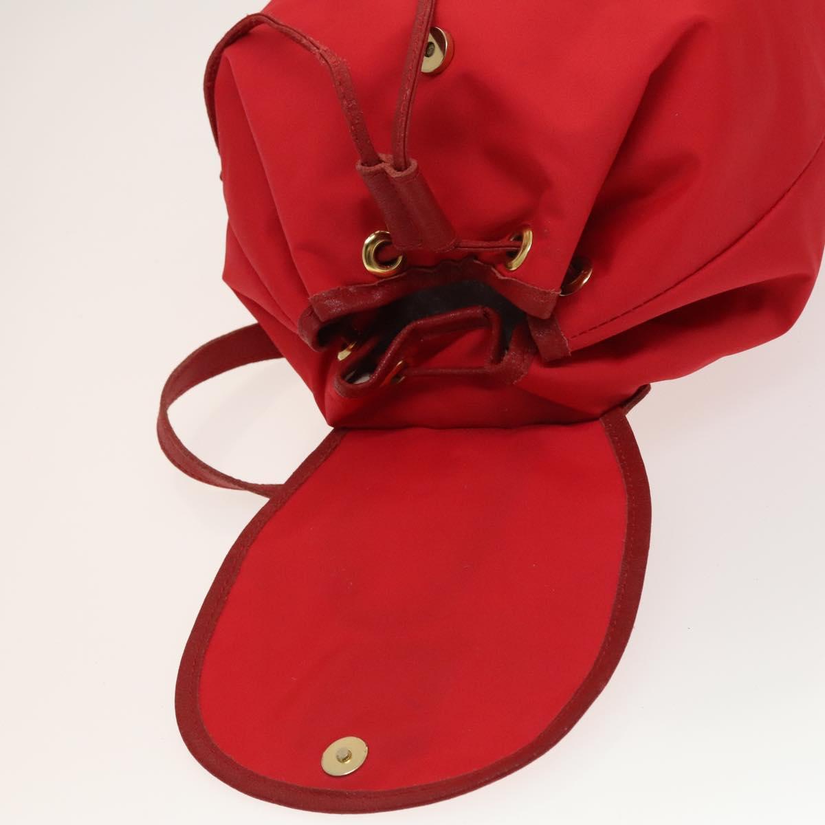 LOEWE Backpack Nylon Red Gold Auth 127904