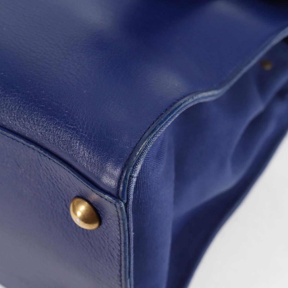 SAINT LAURENT Shoulder Bag Leather 2way Blue Gold 313456 Auth 127908V