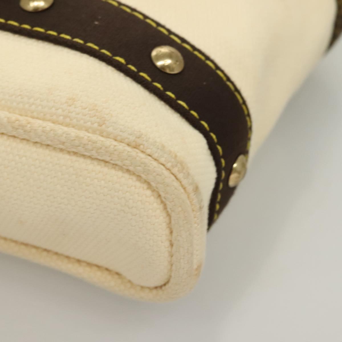 LOUIS VUITTON Antigua Cabas PM Hand Bag Ivory Brown M40039 LV Auth 127959