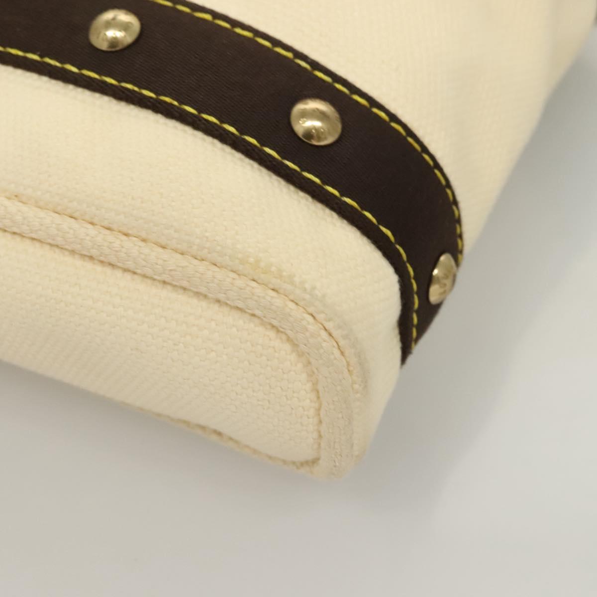 LOUIS VUITTON Antigua Cabas PM Hand Bag Ivory Brown M40039 LV Auth 127959