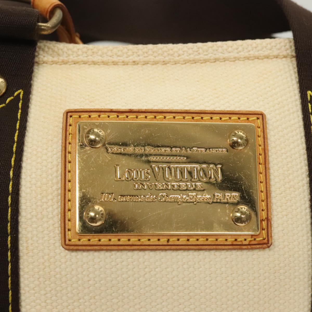 LOUIS VUITTON Antigua Cabas PM Hand Bag Ivory Brown M40039 LV Auth 127959