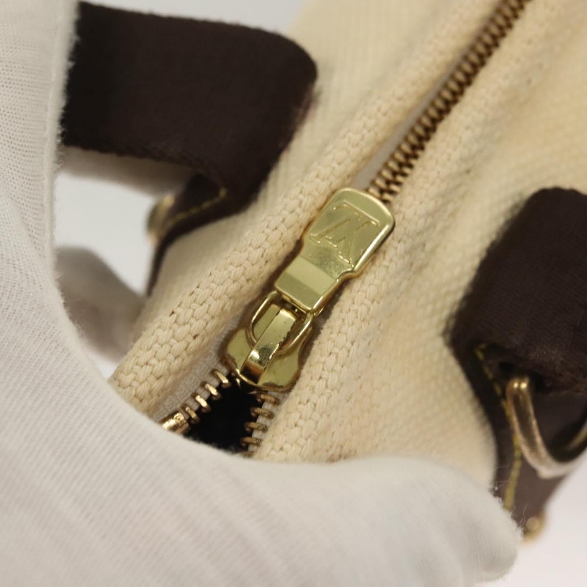LOUIS VUITTON Antigua Cabas PM Hand Bag Ivory Brown M40039 LV Auth 127959