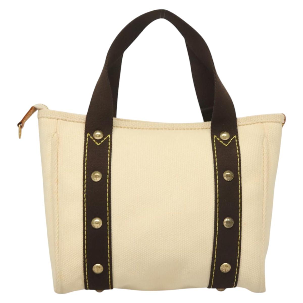 LOUIS VUITTON Antigua Cabas PM Hand Bag Ivory Brown M40039 LV Auth 127959