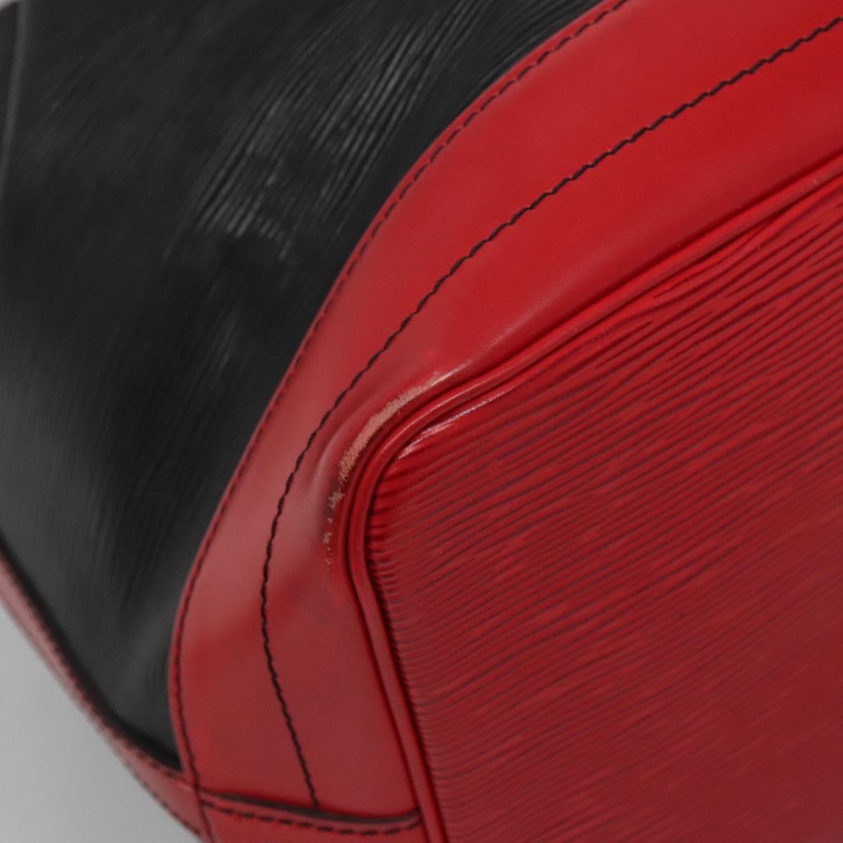 LOUIS VUITTON Epi Noe Shoulder Bag Bicolor Black Red M44017 LV Auth 127971