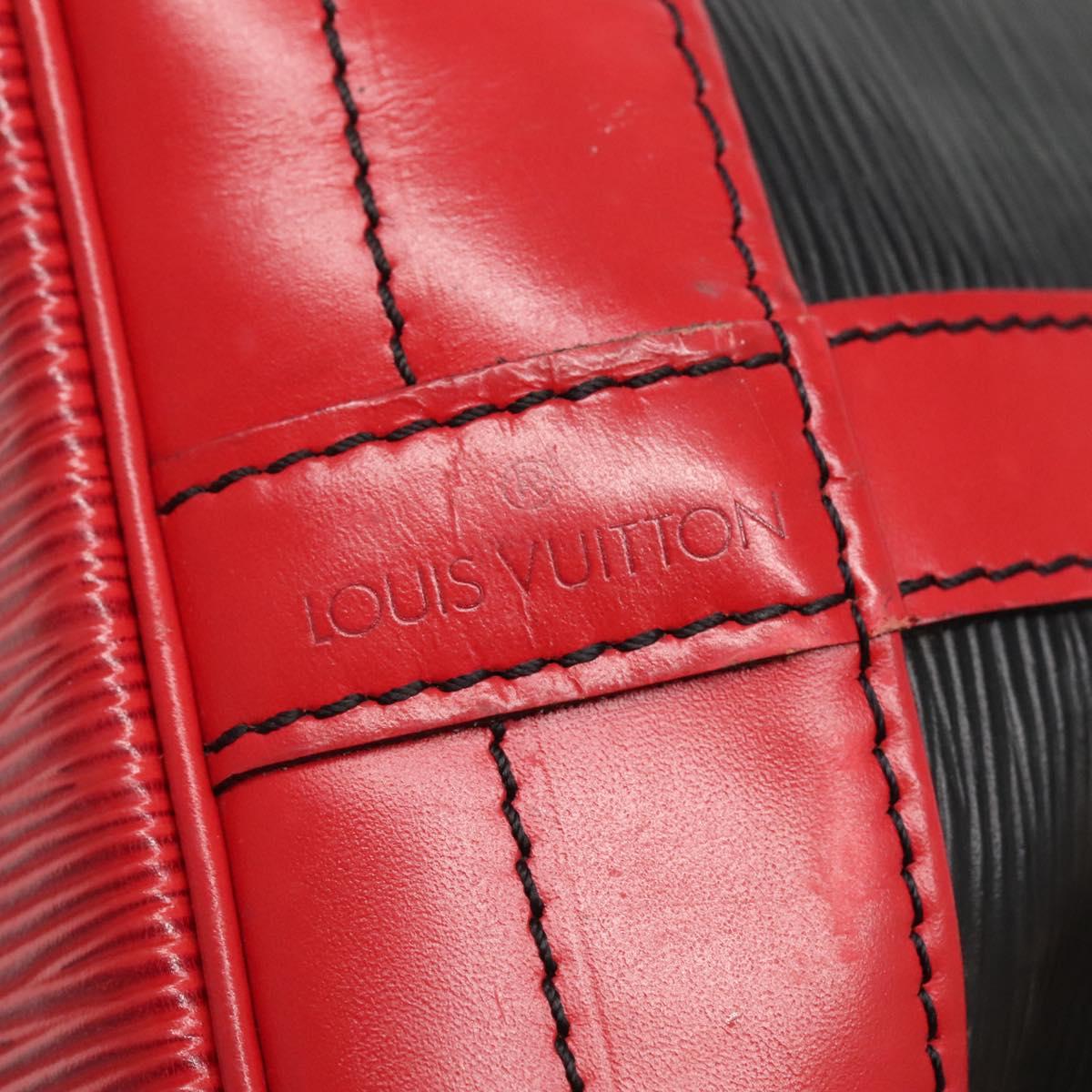 LOUIS VUITTON Epi Noe Shoulder Bag Bicolor Black Red M44017 LV Auth 127971