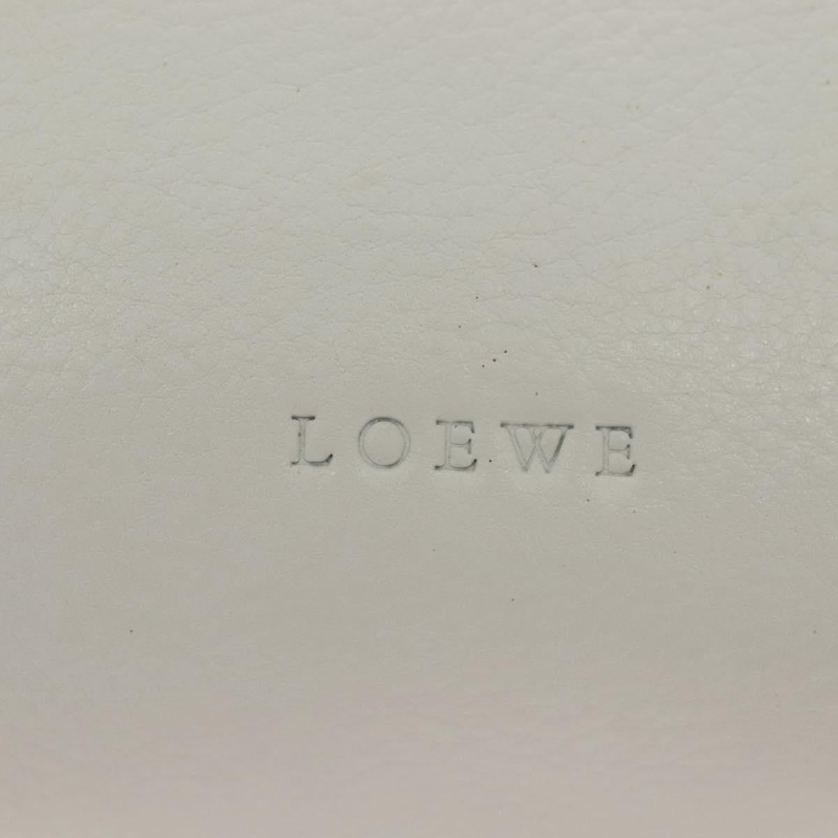 LOEWE Pouch Leather White Auth 127975