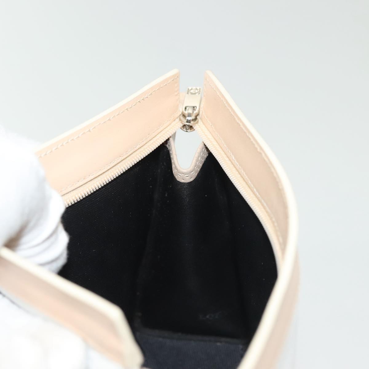 LOEWE Pouch Leather White Auth 127975