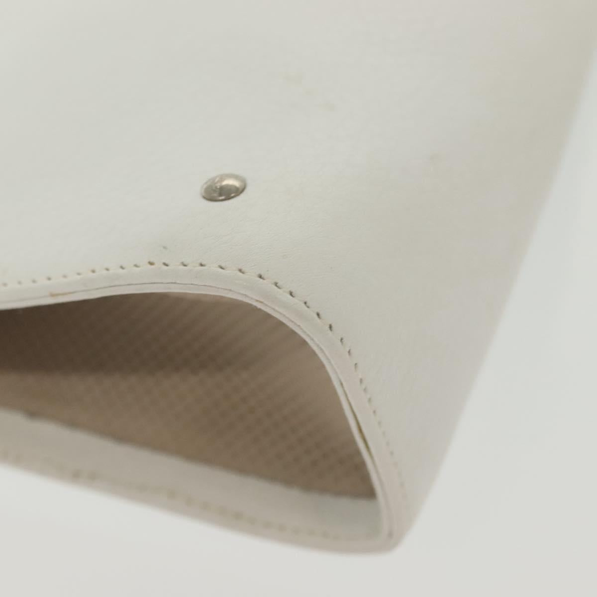 LOEWE Pouch Leather White Auth 127975