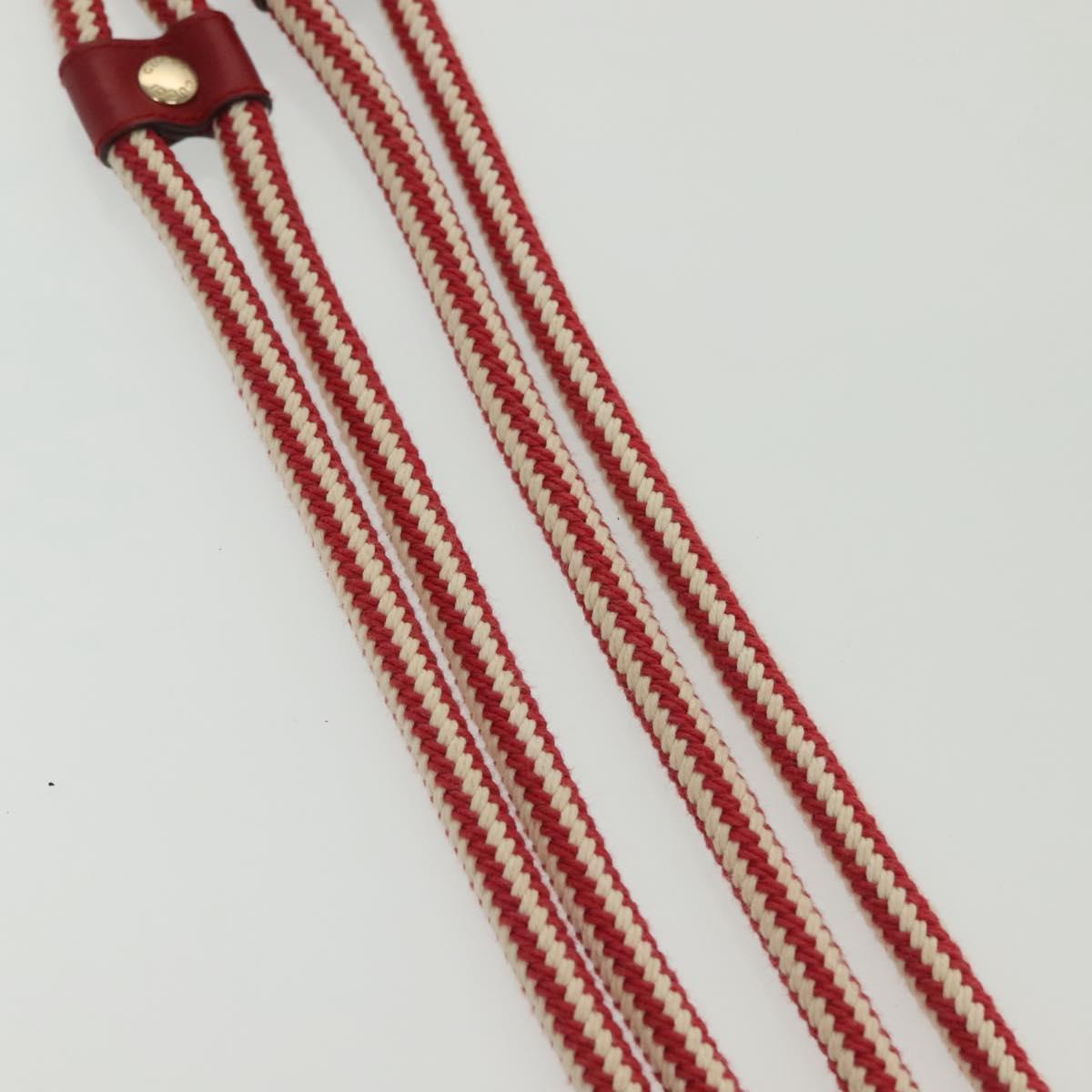 GUCCI Rope Belt White Red Auth 127982