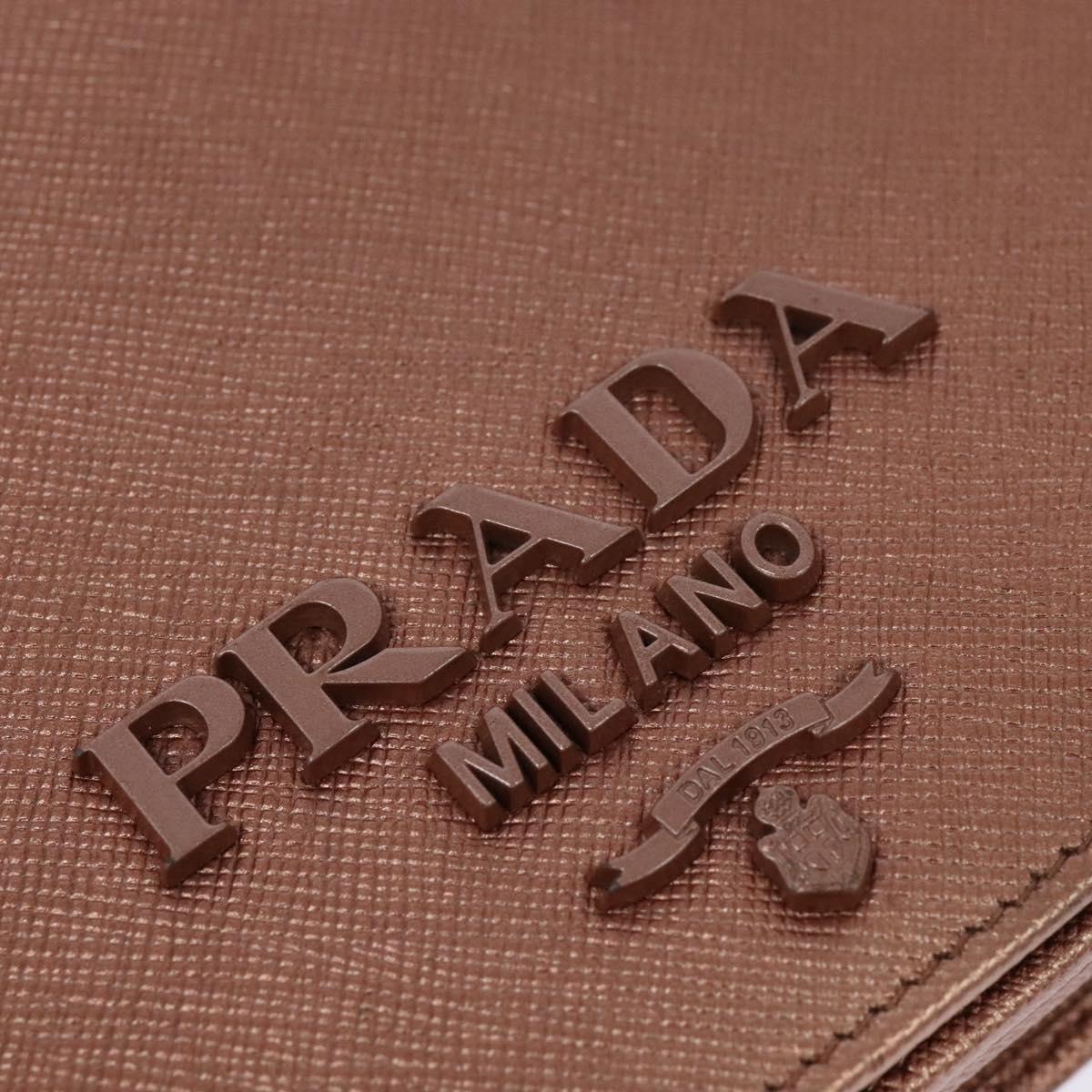 PRADA Chain Shoulder Bag Leather Pink Gold Auth 127990