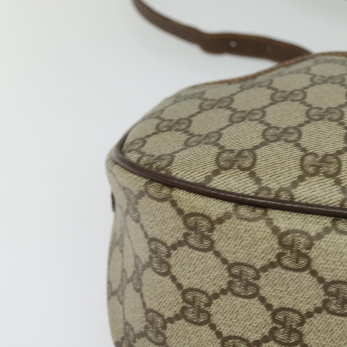 GUCCI GG Supreme Web Sherry Line Bag PVC Beige Gold 89 02 077 Auth 128012