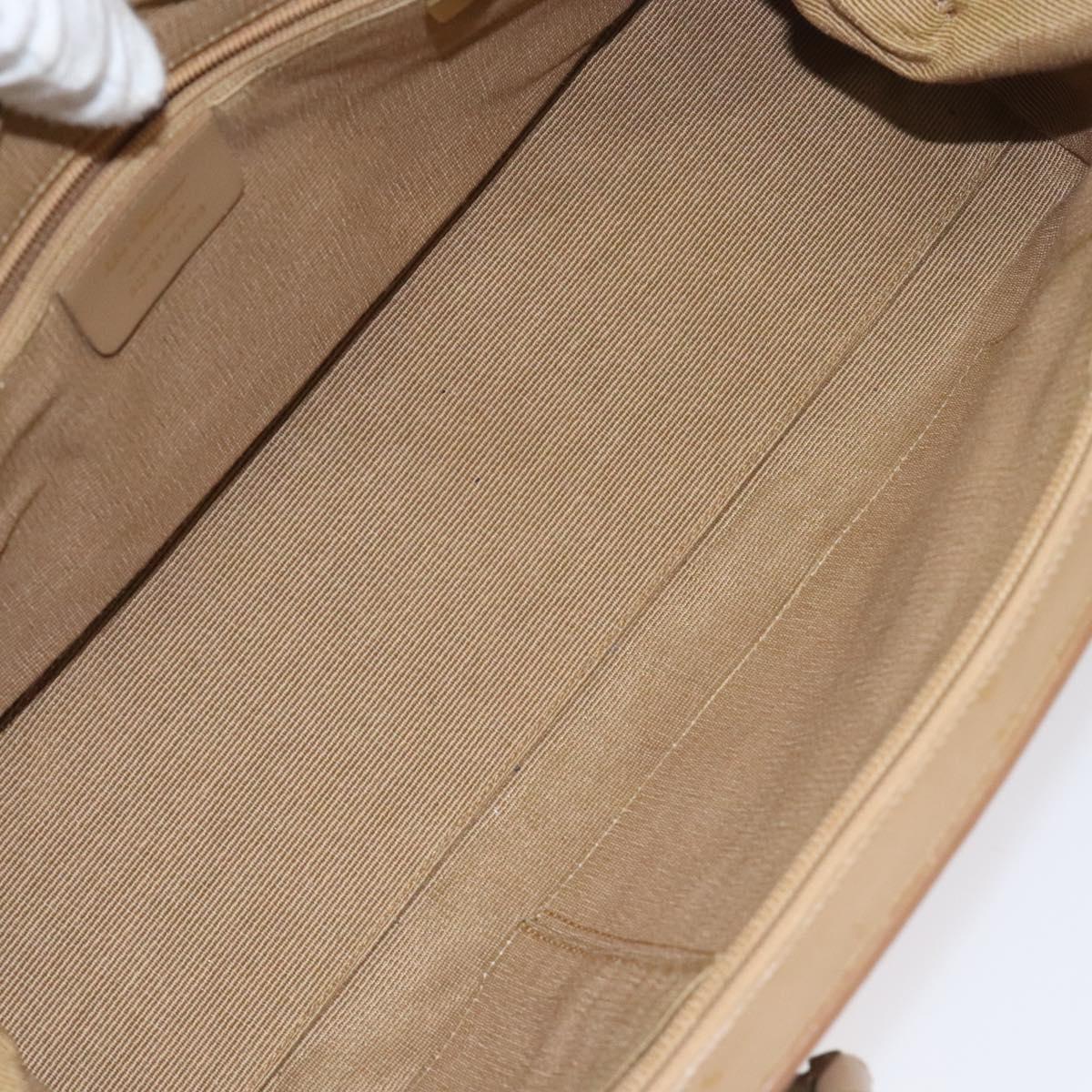 Salvatore Ferragamo Gancini Tote Bag Canvas Leather Purple Gold Auth 128017