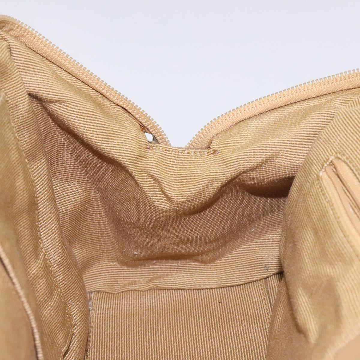Salvatore Ferragamo Gancini Tote Bag Canvas Leather Purple Gold Auth 128017